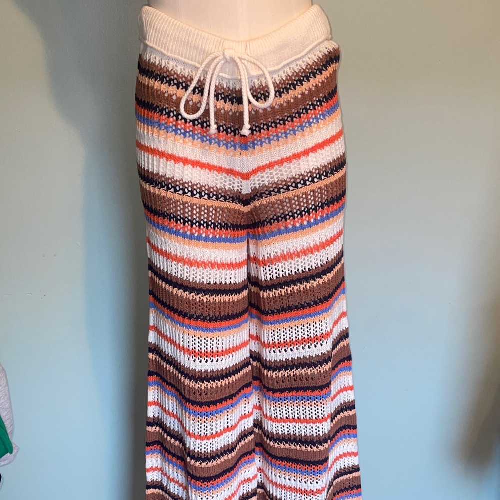 Aerie Multicolor Striped Wide Leg Pants
